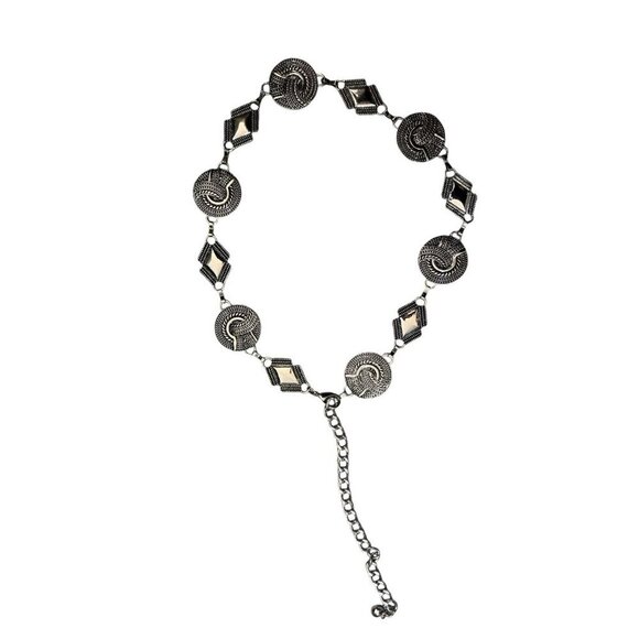 Vintage Metal Concho Statement Belt Womens size Medium silver metal - Picture 2 of 7